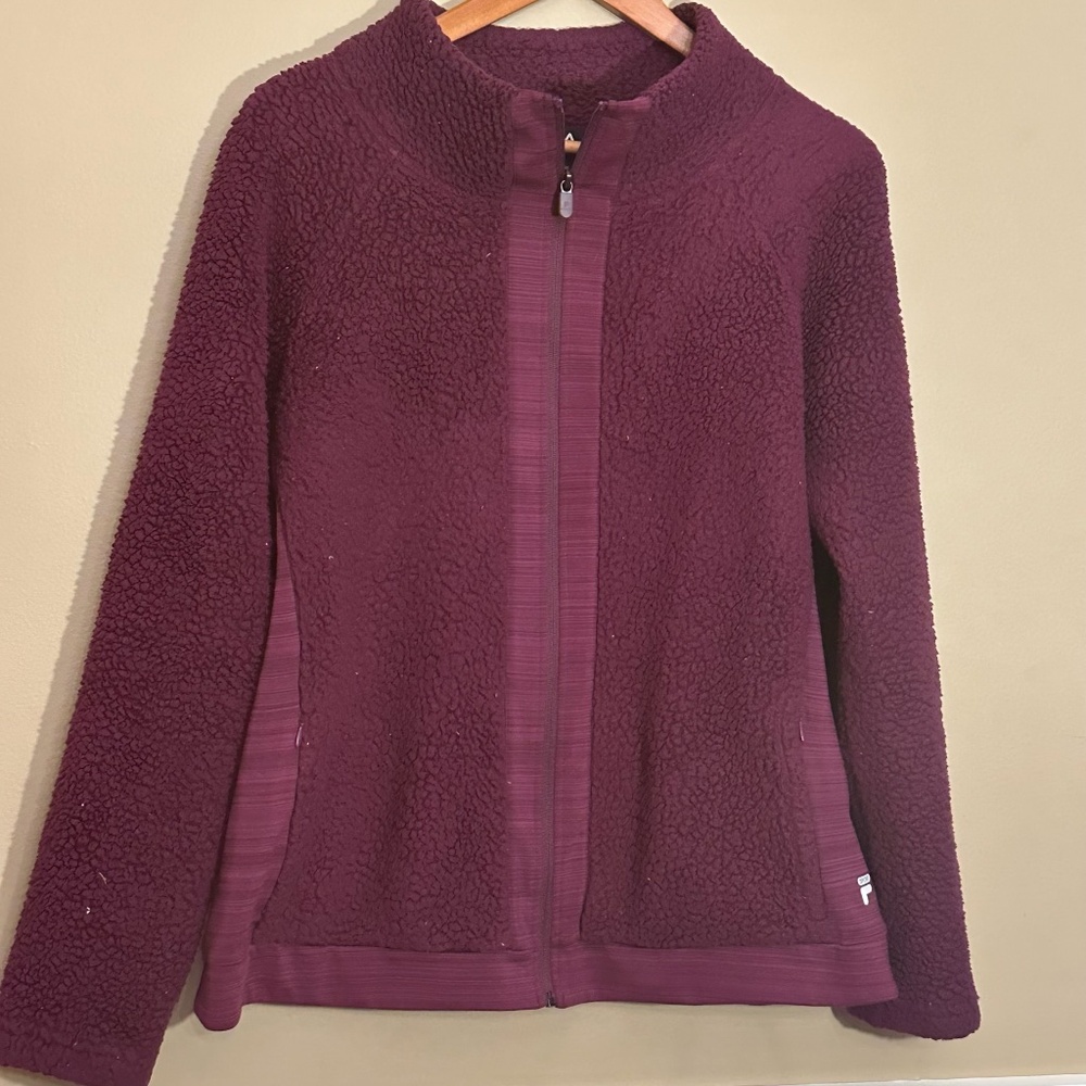 Fila Women's Burgundy Fleece Jacket